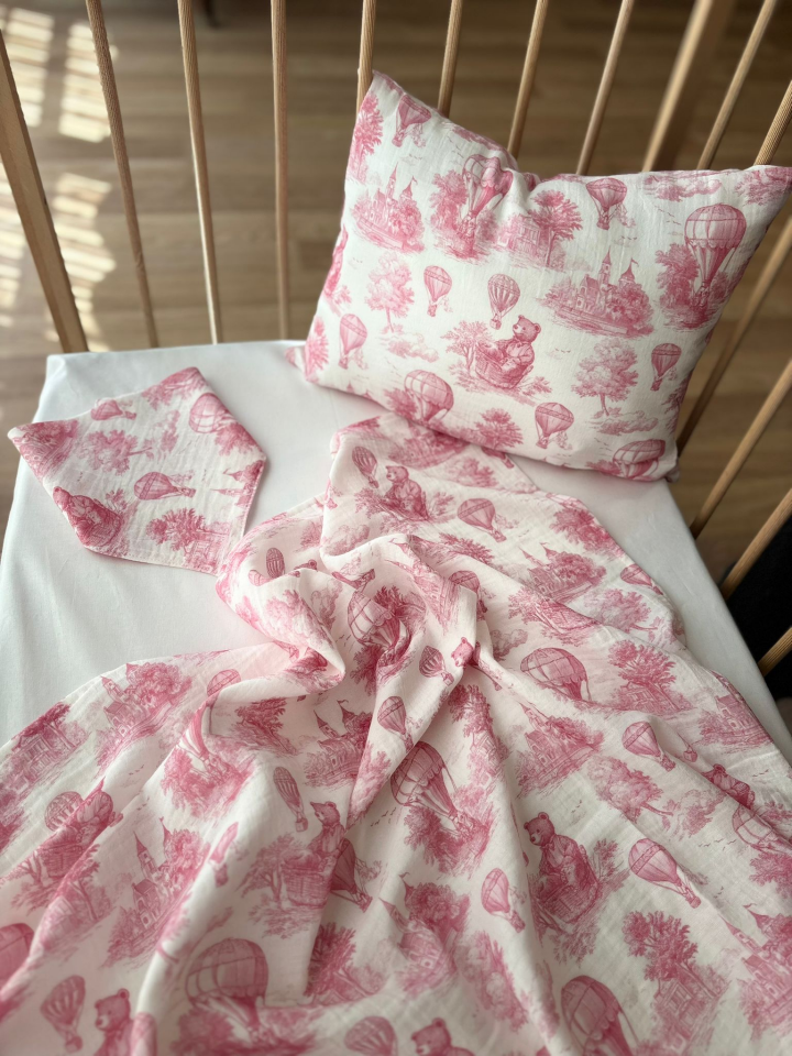 Müslin Battaniye Seti Pembe Renk 112